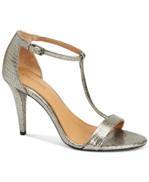 Calvin Klein Women's Nasi T-strap Dress Sandals Women's Shoes