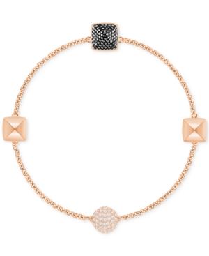 Swarovski Rose Gold-tone Pave Pyramid Magnetic Closure Bracelet