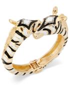 Thalia Sodi Gold-tone Crystal And Enamel Zebra Bangle Bracelet, Only At Macy's