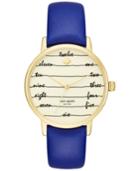 Kate Spade New York Women's Metro Blue Leather Strap Watch 34mm Ksw1238