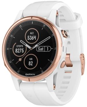 Garmin Unisex Fenix 5s Plus White Silicone Strap Smart Watch 42mm
