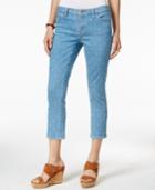 Tommy Hilfiger Embroidered-dot Cropped Jeans