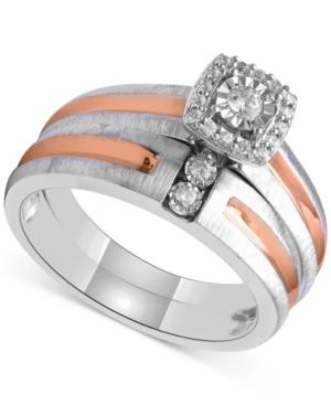 Beautiful Beginnings Diamond Bridal Set (1/5 Ct. T.w.) In Sterling Silver And 14k Rose Gold