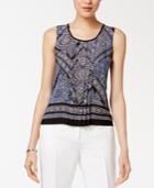 Tommy Hilfiger Pleated Paisley-print Top