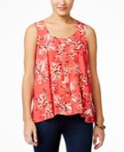 Style & Co. Floral-print Sleeveless Top, Only At Macy's