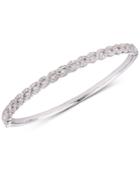 Tiara Cubic Zirconia Braid-look Bangle Bracelet In Sterling Silver