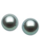Belle De Mer Gray Cultured Freshwater Pearl Stud Earrings In 14k Gold (6-1/2mm)