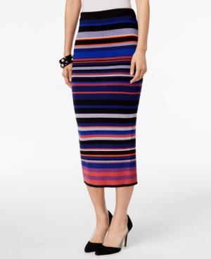 Eci Striped Sweater Midi Skirt