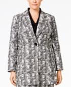 Kasper Plus Size One-button Jacquard Jacket