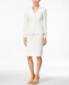 Le Suit Petal-collar Three-button Textured Skirt Suit