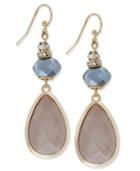 Inc International Concepts Gold-tone Mauve And Gray Stone Teardrop Drop Earrings, Only At Macy's