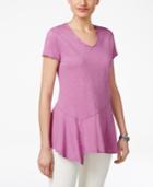 Style & Co Petite Cotton Asymmetrical Flounce Top, Created For Macy's