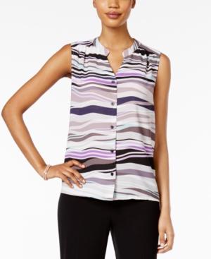 Nine West Sleeveless Printed Blouse