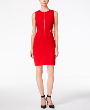 Calvin Klein Petite Zip-front Sheath Dress