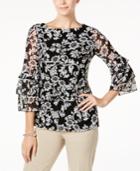 Charter Club Floral-print Mesh Top, Created For Macy's