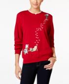 Alfred Dunner Petite Classics Holiday Dogs Sweater