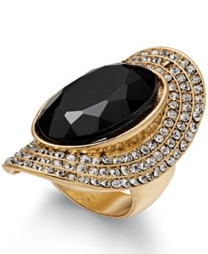 Inc International Concepts Gold-tone Large Stone Halo Statement Ring, Only At Macy's