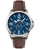 Lacoste Men's Montreal Brown Leather Strap Watch 44mm 2010805