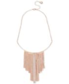 Bcbg Rose Gold-tone Crystal & Chain Fringe Statement Necklace, 16 + 3 Extender