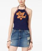 American Rag Juniors' Cotton Stay Rad Graphic Halter Top, Only At Macy's