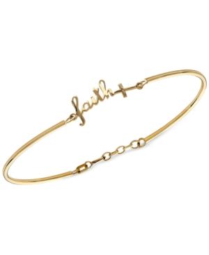 Faith Cross Bangle Bracelet In 10k Gold