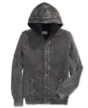 American Rag Men's Chunky-knit Hooded Cardigan With Fleece Lining, Only At Macy's