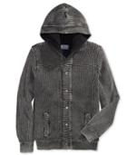American Rag Men's Chunky-knit Hooded Cardigan With Fleece Lining, Only At Macy's