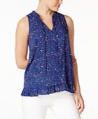 G.h. Bass & Co. Ruffled Floral-print Top