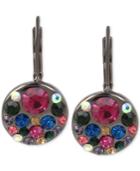 Betsey Johnson Hematite-tone Multi-crystal Disc Drop Earrings