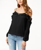 Guess Lace-up Cold-shoulder Top