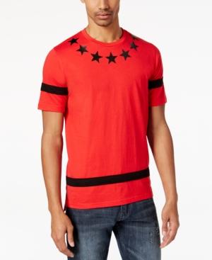 Sean John Men's Pieced-stripe Star-print T-shirt