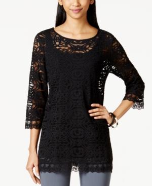 Alfani Crochet-lace Tunic, Only At Macy's