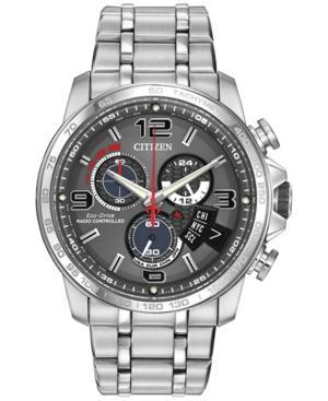 Citizen Men's Eco-drive Chrono-time A-t Stainless Steel Bracelet Watch 44mm By0100-51h