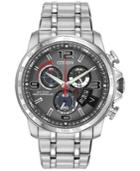 Citizen Men's Eco-drive Chrono-time A-t Stainless Steel Bracelet Watch 44mm By0100-51h