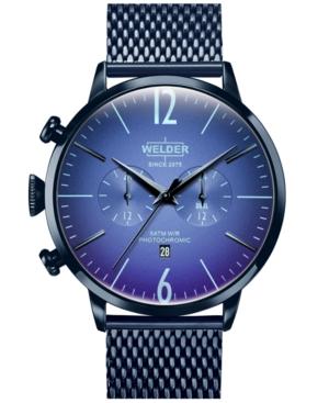 Welder Moody Men's Blue Stainless Steel Mesh Bracelet Watch 45mm