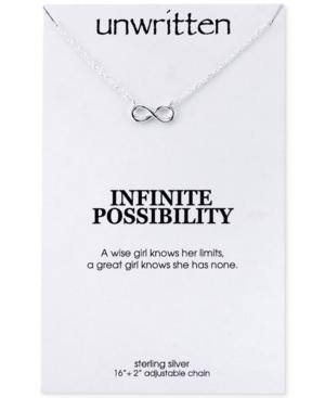 Unwritten Mini Infinity Pendant Necklace In Sterling Silver