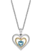 Blue Topaz Heart Pendant Necklace In 14k Gold And Sterling Silver (1/2 Ct. T.w.)