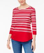 Karen Scott Striped T-shirt, Created For Macy's