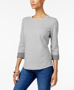 Karen Scott Tab-sleeve Sweatshirt, Only At Macy's