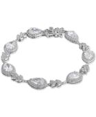 Giani Bernini Cubic Zirconia Teardrop Link Bracelet In Sterling Silver, Created For Macy's