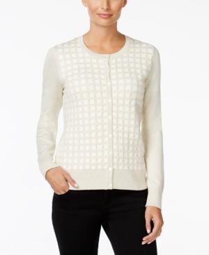 Charter Club Windowpane-texture Cardigan, Only At Macy's