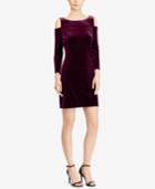 American Living Velvet Cold-shoulder Dress