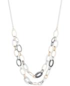 Nine West Tri-tone Open Link Layer Necklace