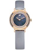 Swarovski Women's Swiss Playful Mini Dark Gray Silk Strap Watch 28mm 5243044