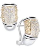 Diamond Drop Earrings (1/5 Ct. T.w.) In Sterling Silver And 14k Gold