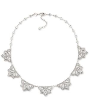 Carolee Silver-tone Clear Crystal Statement Necklace