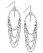 Bcbgeneration Silver-tone Star And Chain Drop Earrings