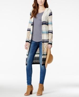 American Rag Mixed-knit Hooded Duster Sweater, Only At Macy's