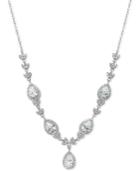 Giani Bernini Cubic Zirconia Teardrop Statement Necklace In Sterling Silver, Created For Macy's