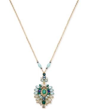 I.n.c. Gold-tone Multi-stone 33 Pendant Necklace, Created For Macy's